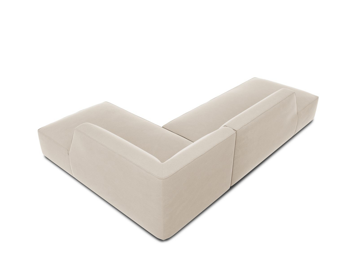 Cosmopolitan Design højrevendt velourmodulhjørnesofa, "Siena", 4-personers, 273 × 180 × 69 cm, Salvador, sorte plastben, Variant RCO_44