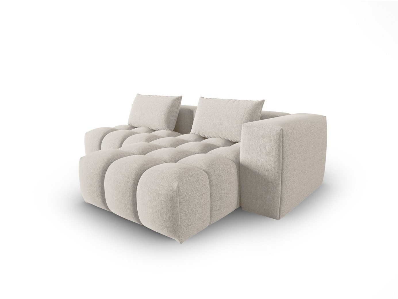 Cosmopolitan Design højrevendt modulhjørnesofa, "Verona", 3-personers, 205 × 145 × 70 cm, Sorella, sorte plastben
