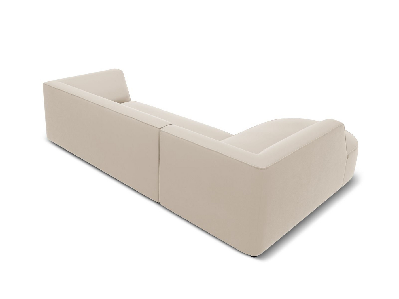 Cosmopolitan Design venstrevendt velourmodulhjørnesofa, "Siena", 4-personers, 273 × 180 × 69 cm, Salvador, sorte plastben, Variant RLC_M_44