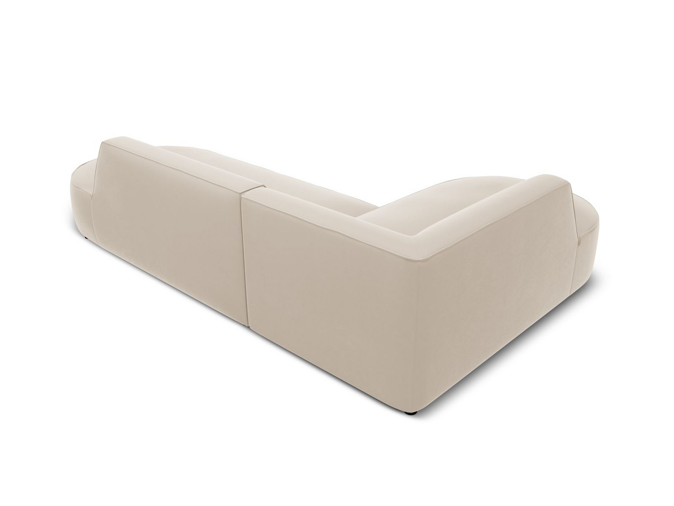 Cosmopolitan Design venstrevendt velourmodulhjørnesofa, "Siena", 4-personers, 273 × 180 × 69 cm, Salvador, sorte plastben, Variant RLCO_44
