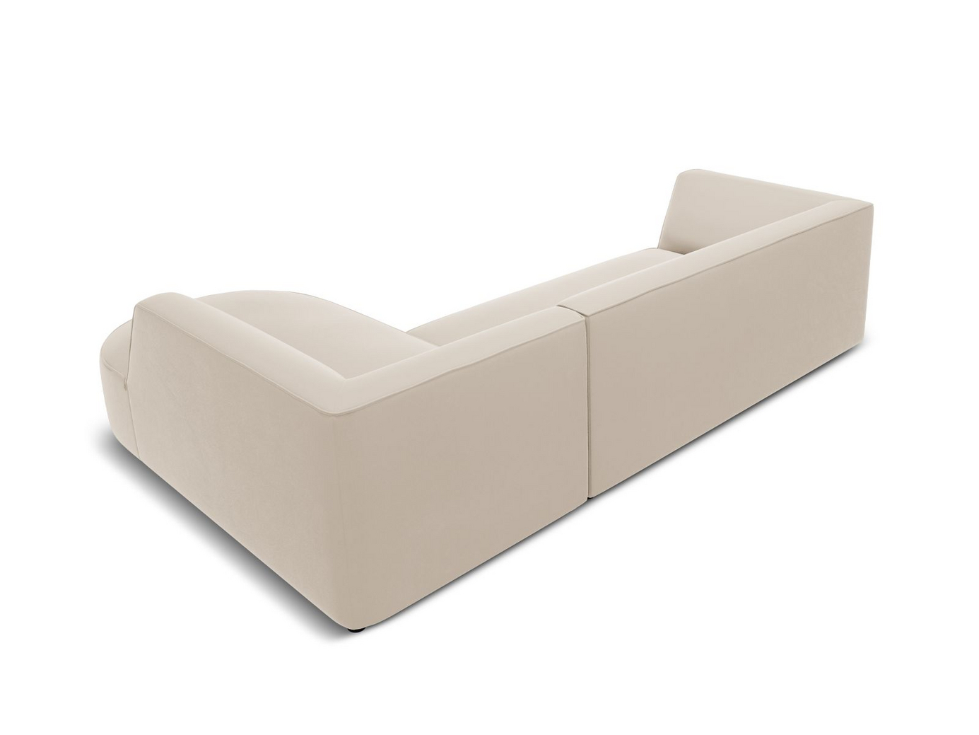 Cosmopolitan Design højrevendt velourmodulhjørnesofa, "Siena", 4-personers, 273 × 180 × 69 cm, Salvador, sorte plastben, Variant RRC_M_44