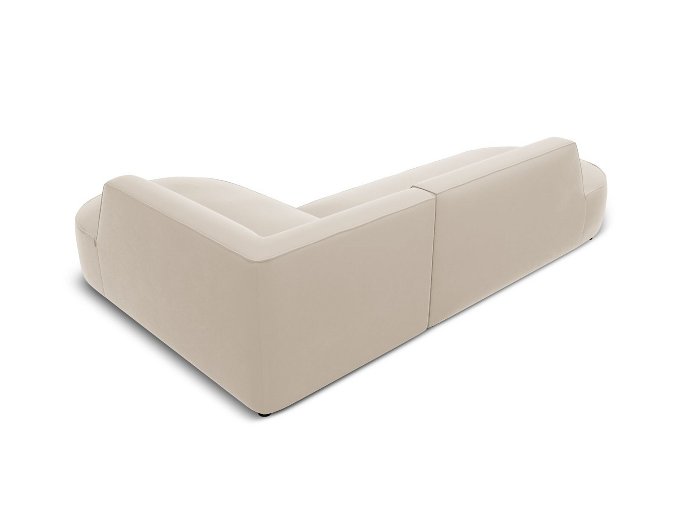 Cosmopolitan Design højrevendt velourmodulhjørnesofa, "Siena", 4-personers, 273 × 180 × 69 cm, Salvador, sorte plastben, Variant RRCO_44