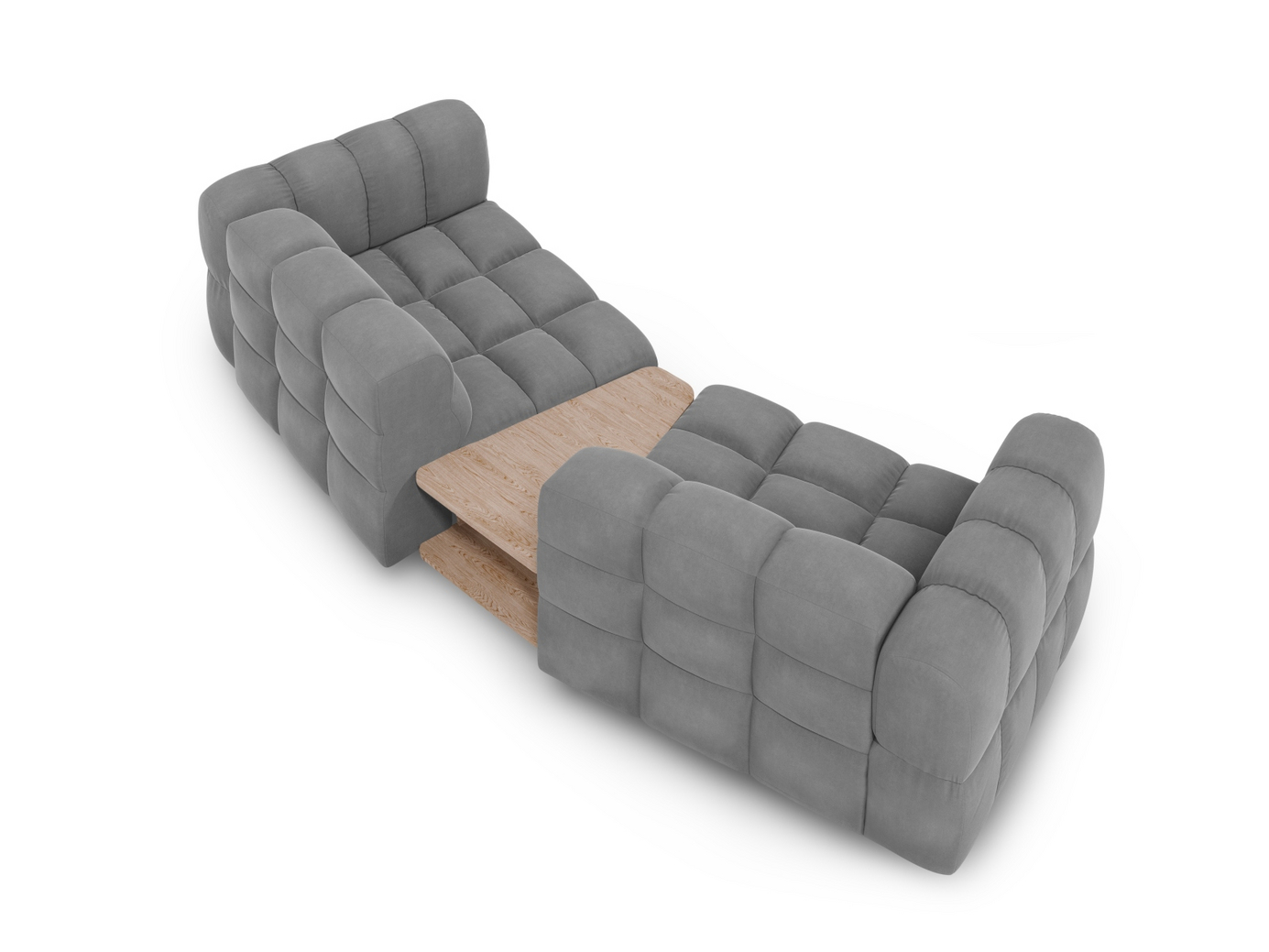 Cosmopolitan Design velourmodulsofa, "Sky", 2-personers, 280 × 148 × 70 cm, Casino, sorte plastben