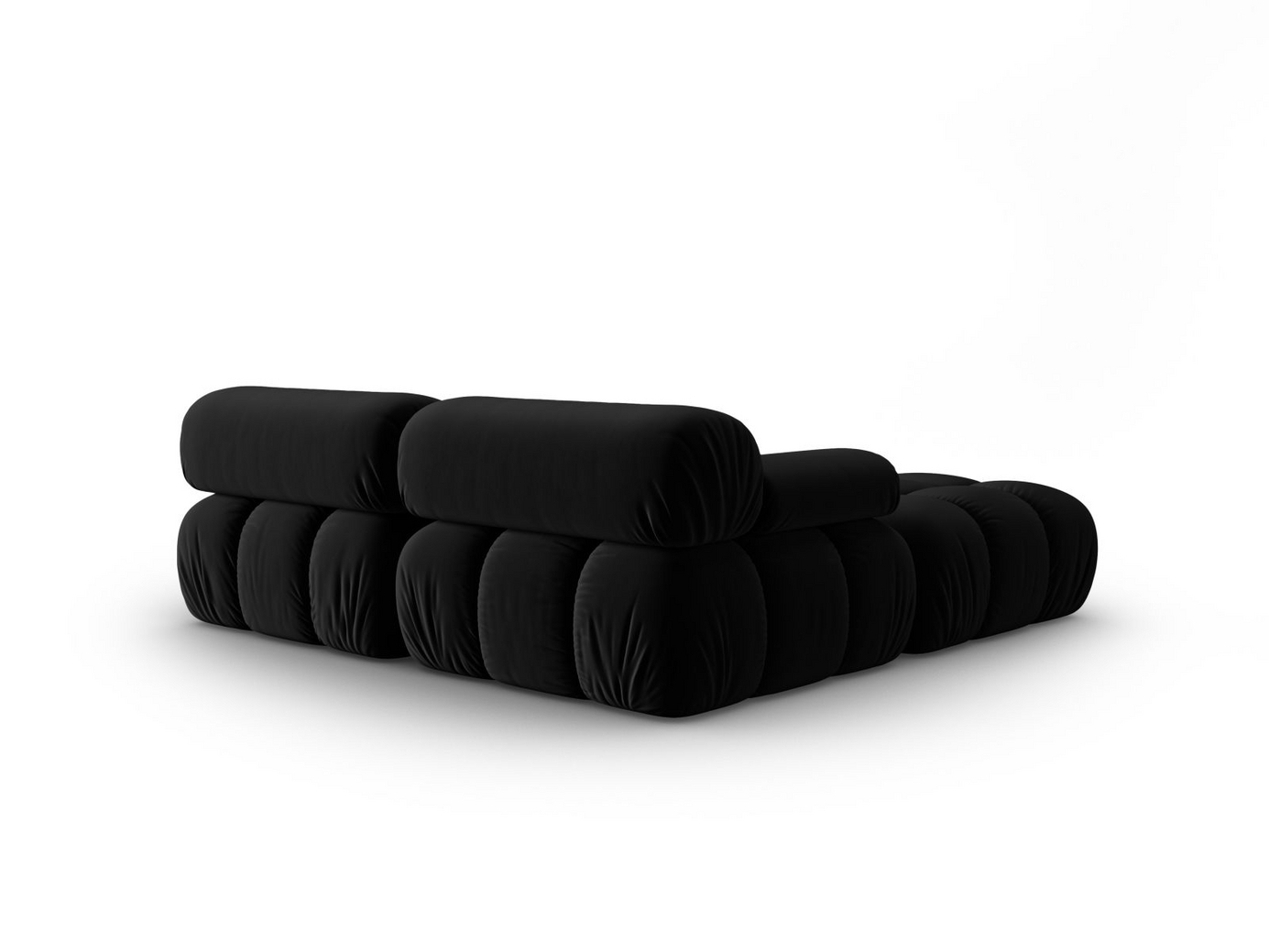 Cosmopolitan Design velourmodulsofa, "Cortina", 3-personers, 188 × 188 × 70 cm, Bluvel, sorte plastben