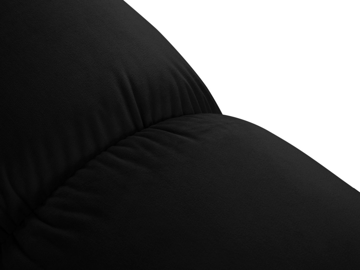 Cosmopolitan Design venstrevendt velourpanoramamodulhjørnesofa, "Cortina", 7-personers, 376 × 282 × 70 cm, Bluvel, sorte plastben
