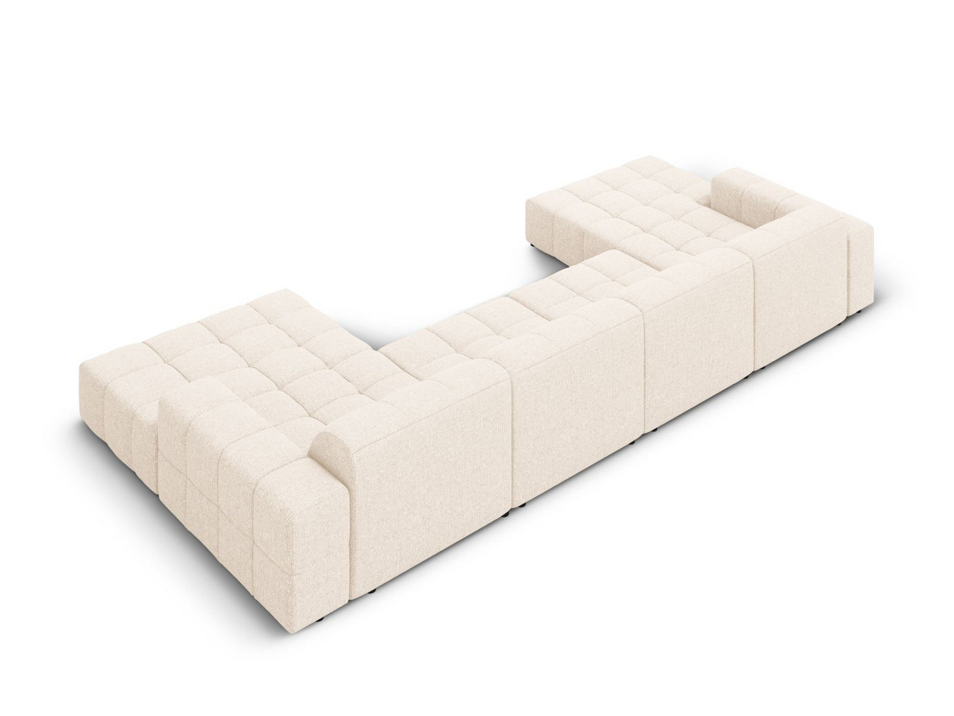 Cosmopolitan Design panoramasofa, "Chicago", 6-personers, 375 × 167 × 78 cm, Haga, sorte plastben