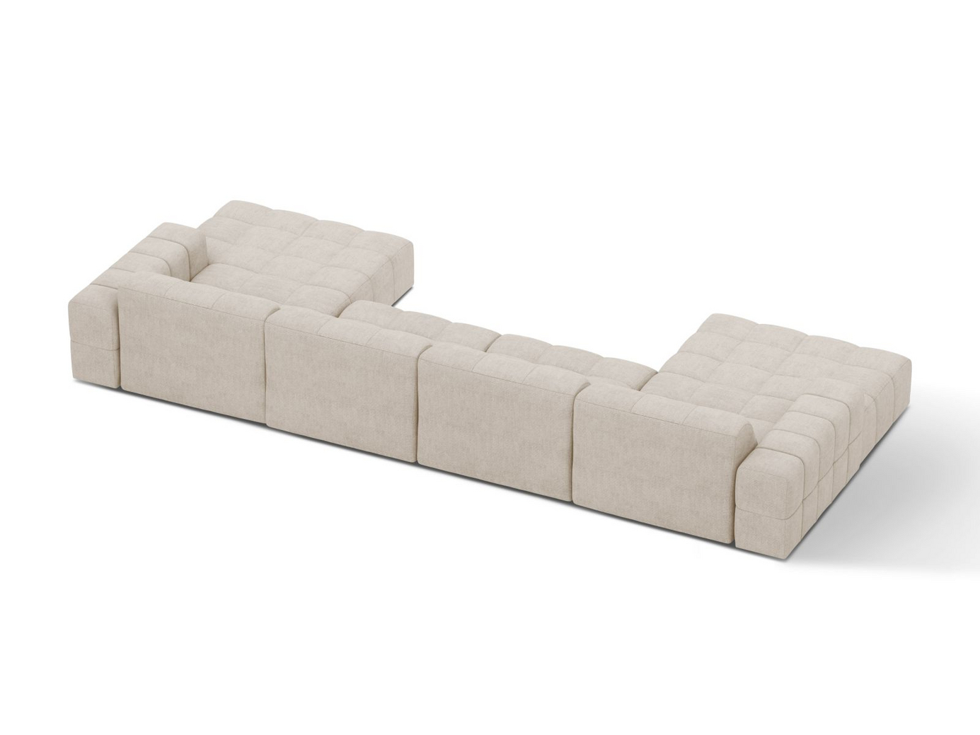 Cosmopolitan Design panoramasofa, "Chicago", 6-personers, 375 × 167 × 78 cm, Eden 10, sorte plastben
