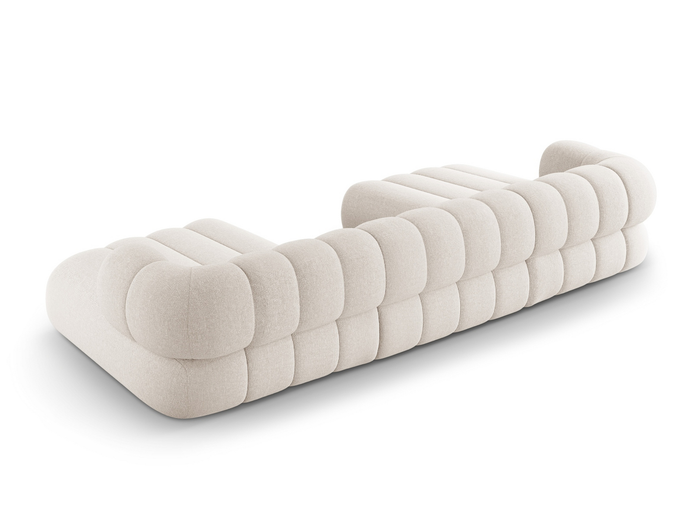 Cosmopolitan Design panoramasofa, "Koge", 6-personers, 348 × 165 × 70 cm, Eden 10, sorte plastben