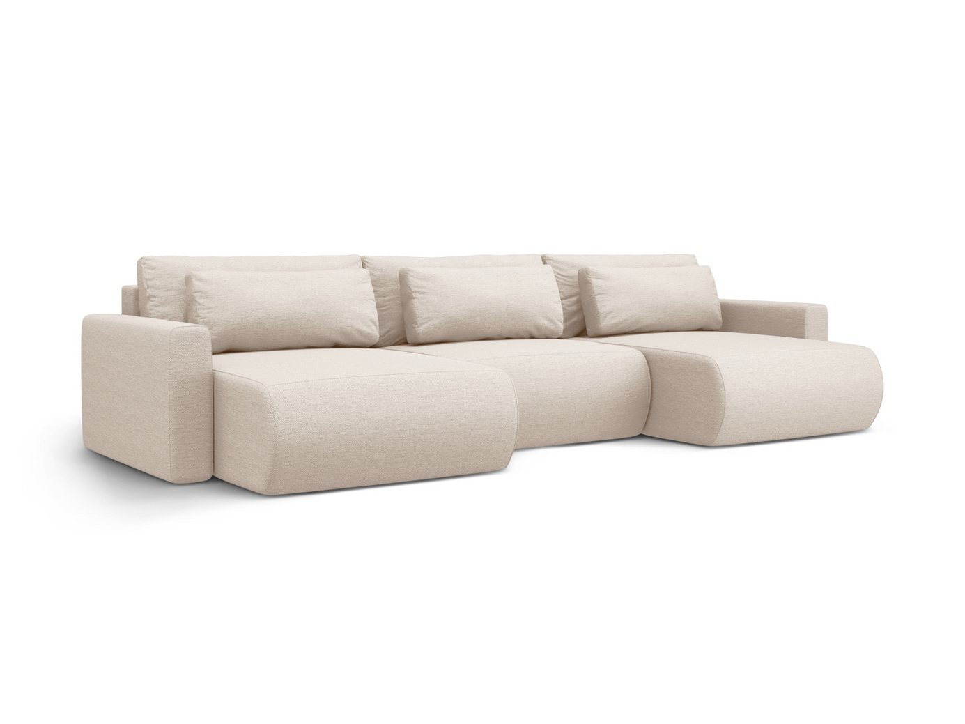 Cosmopolitan Design panoramasovesofa med opbevaring, "Belfast", 4-personers, 340 × 149 × 84 cm, Heritage, sorte plastben