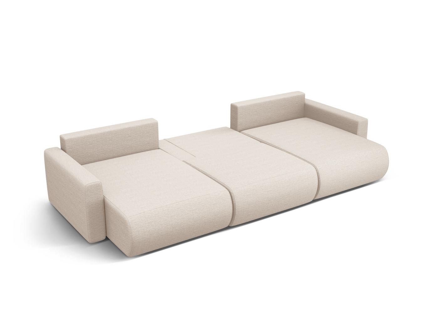 Cosmopolitan Design panoramasovesofa med opbevaring, "Belfast", 4-personers, 340 × 149 × 84 cm, Heritage, sorte plastben