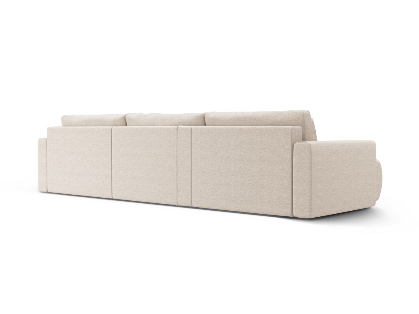 Cosmopolitan Design panoramasovesofa med opbevaring, "Belfast", 4-personers, 340 × 149 × 84 cm, Heritage, sorte plastben