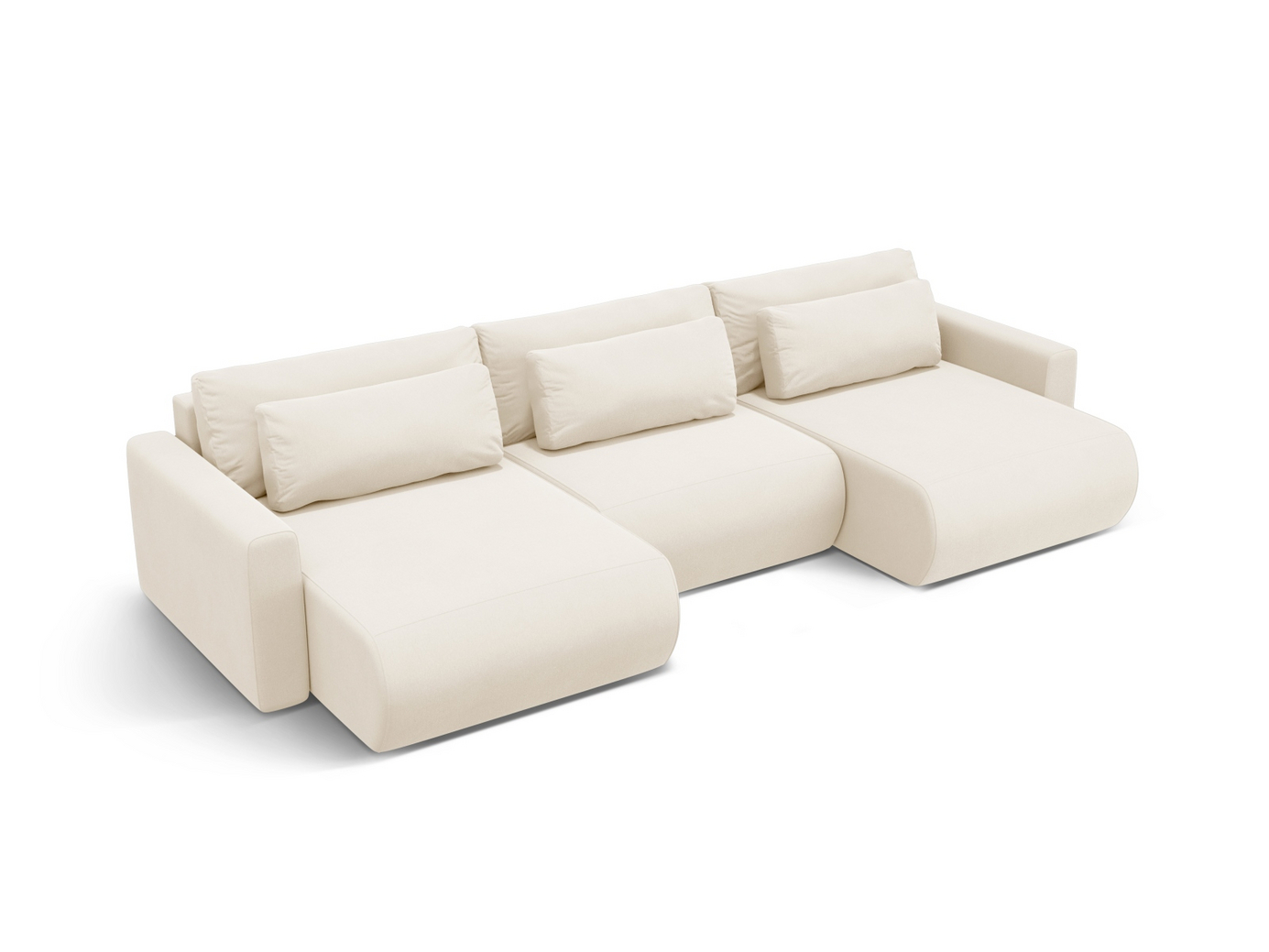 Cosmopolitan Design velourpanoramasovesofa med opbevaring, "Belfast", 4-personers, 340 × 149 × 84 cm, Magic Velvet, sorte plastben