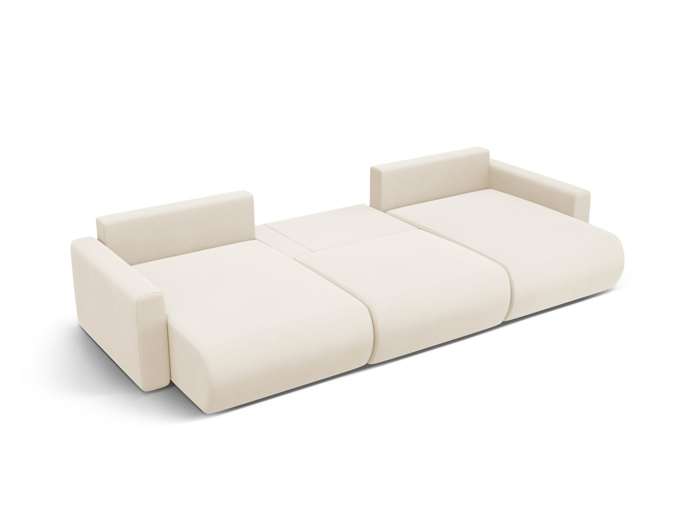 Cosmopolitan Design velourpanoramasovesofa med opbevaring, "Belfast", 4-personers, 340 × 149 × 84 cm, Magic Velvet, sorte plastben