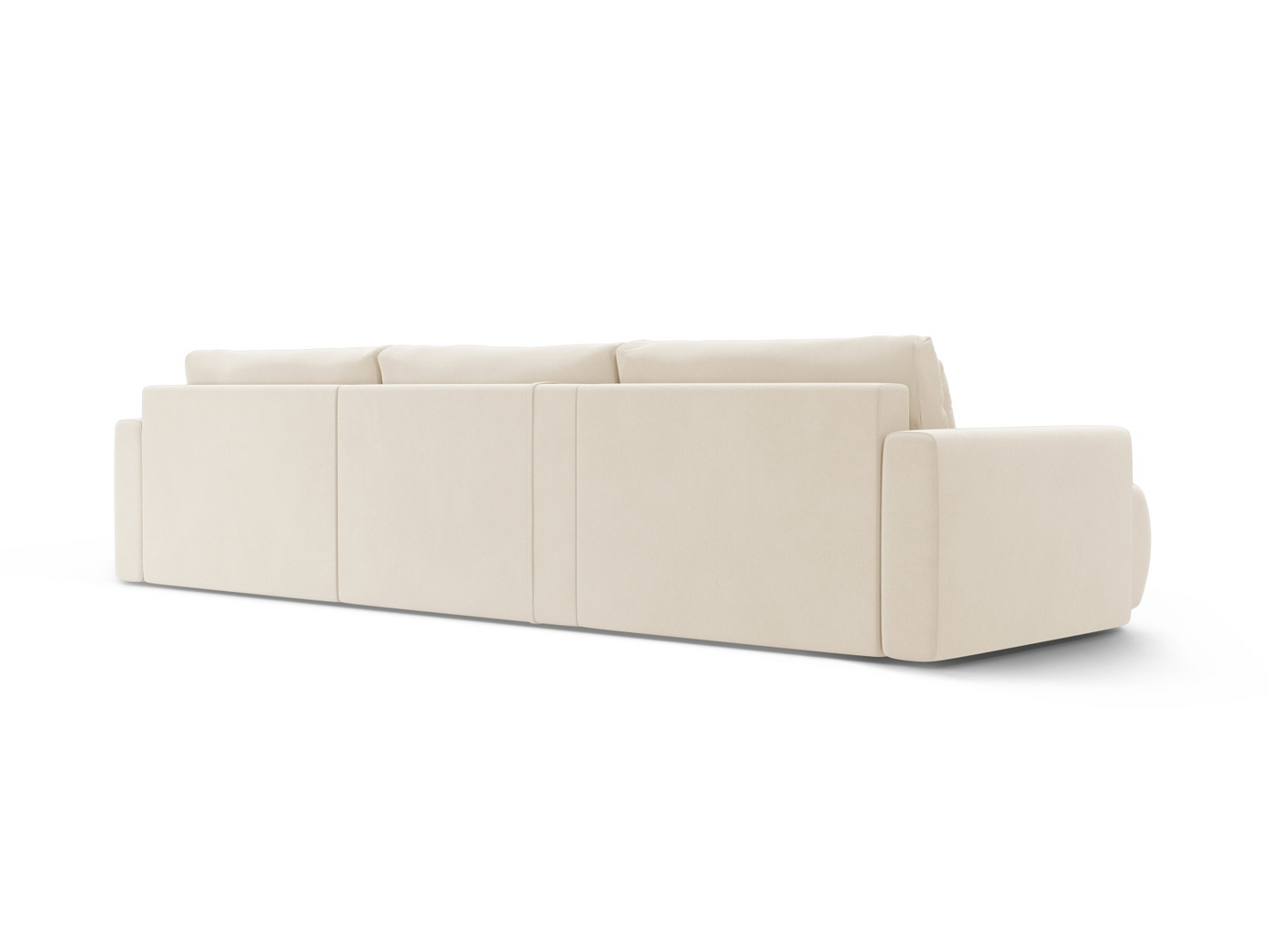 Cosmopolitan Design velourpanoramasovesofa med opbevaring, "Belfast", 4-personers, 340 × 149 × 84 cm, Magic Velvet, sorte plastben