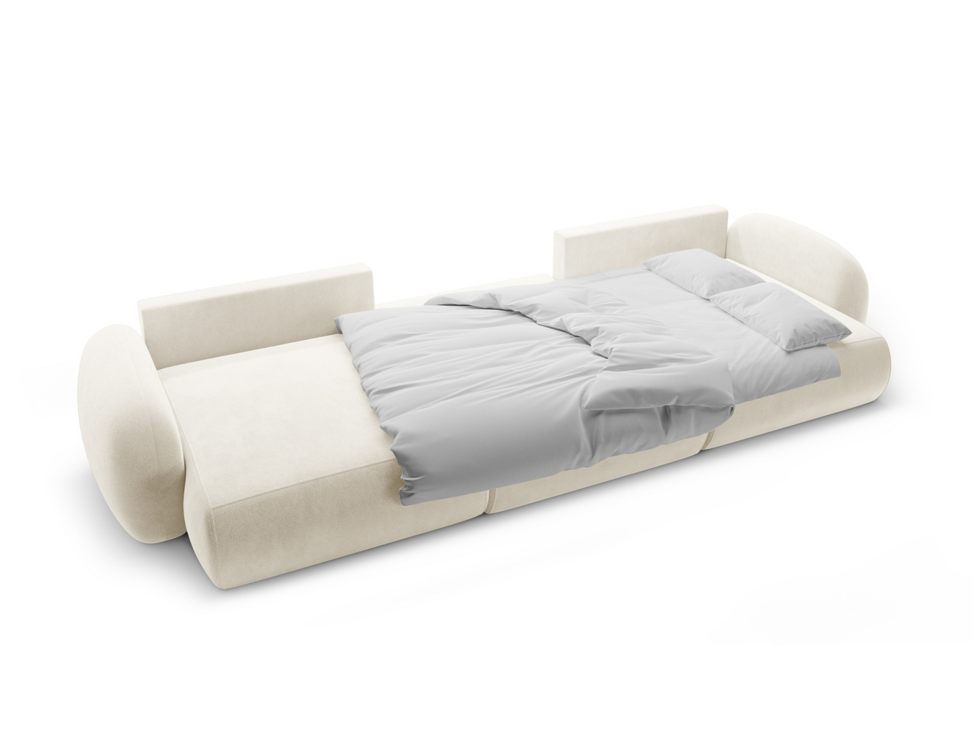 Cosmopolitan Design velourpanoramasovesofa med opbevaring, "Tonale", 5-personers, 362 × 149 × 88 cm, Magic Velvet, sorte plastben