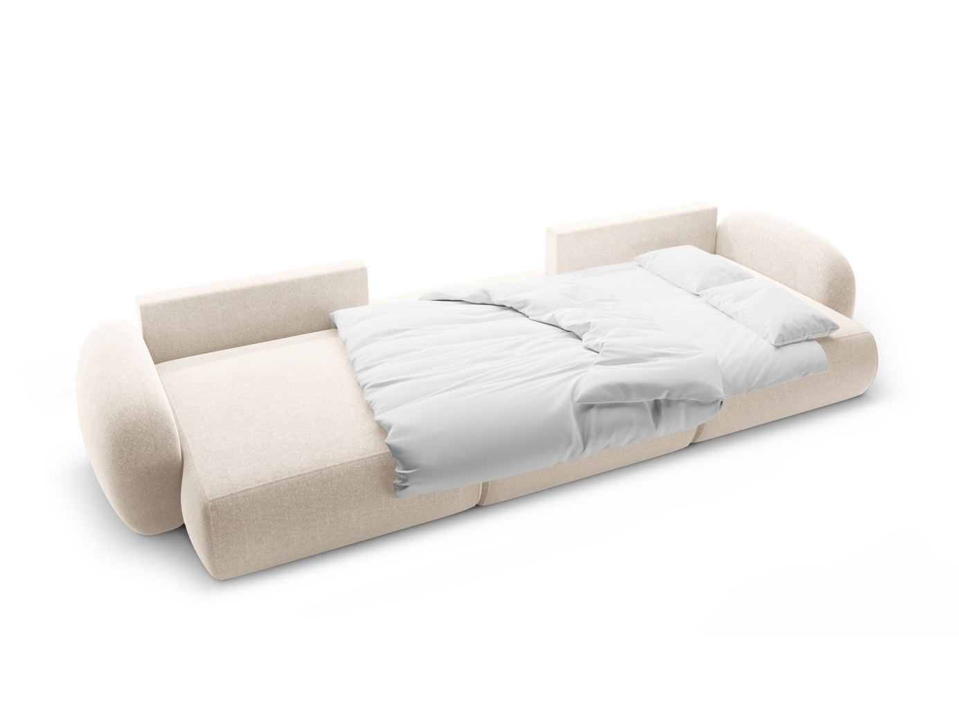 Cosmopolitan Design panoramasovesofa med opbevaring, "Tonale", 5-personers, 362 × 149 × 88 cm, Eden 10, sorte plastben