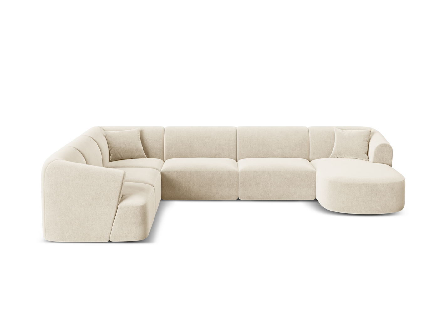 Cosmopolitan Design venstrevendt velourpanoramamodulhjørnesofa, 
