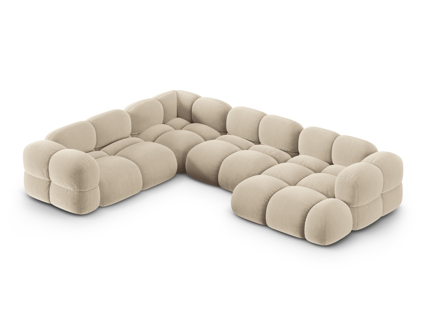 Cosmopolitan Design venstrevendt velourpanoramahjørnesofa, 