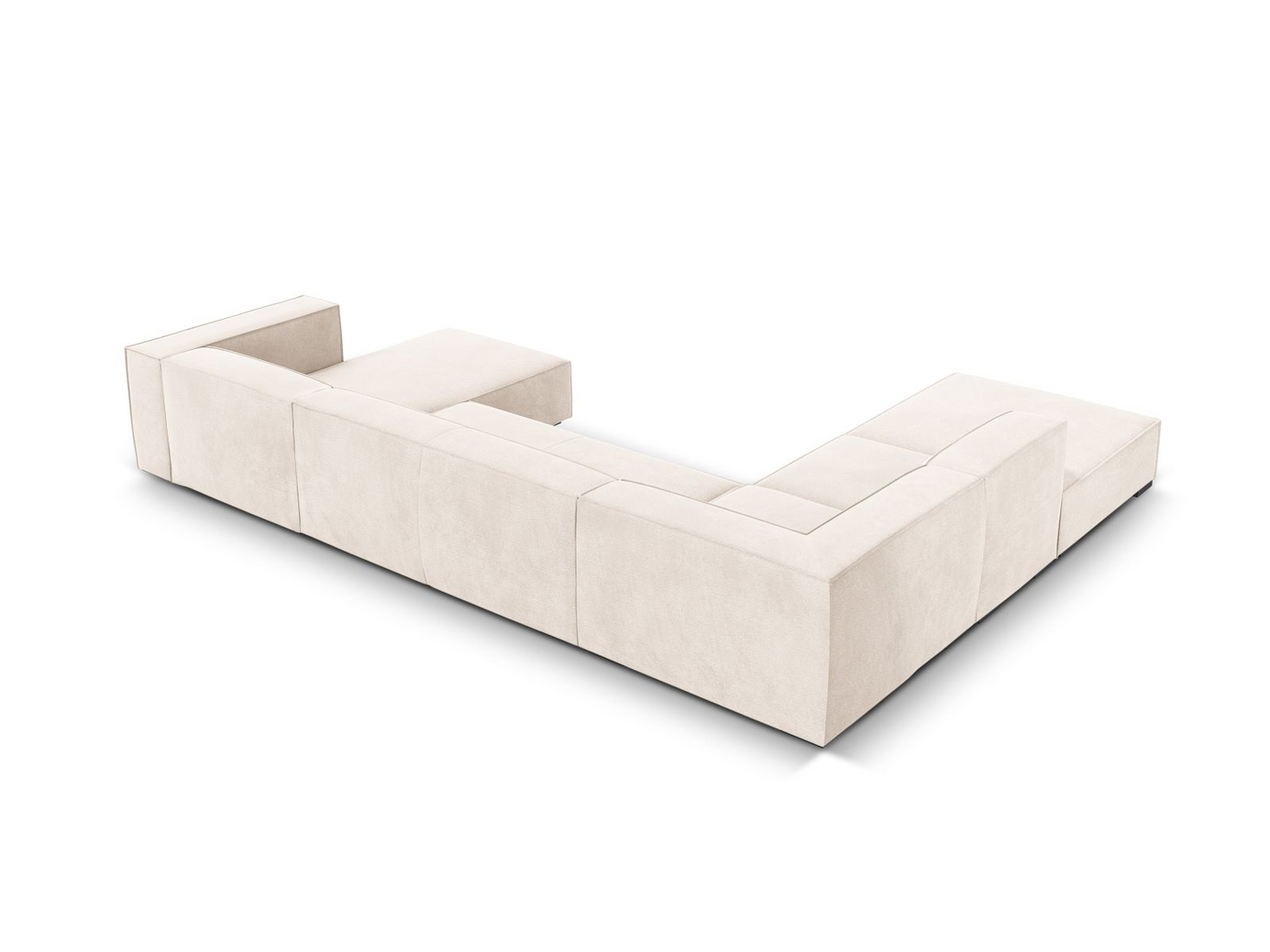 Cosmopolitan Design venstrevendt panoramahjørnesofa, "Turin", 6-personers, 365 × 270 × 68 cm, Rosario, ben i sort bøg