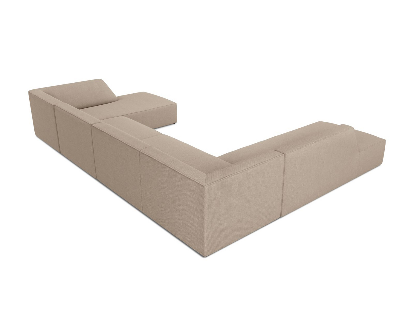 Cosmopolitan Design venstrevendt panoramahjørnesofa, "Siena", 7-personers, 366 × 273 × 69 cm, Ottawa, sorte plastben