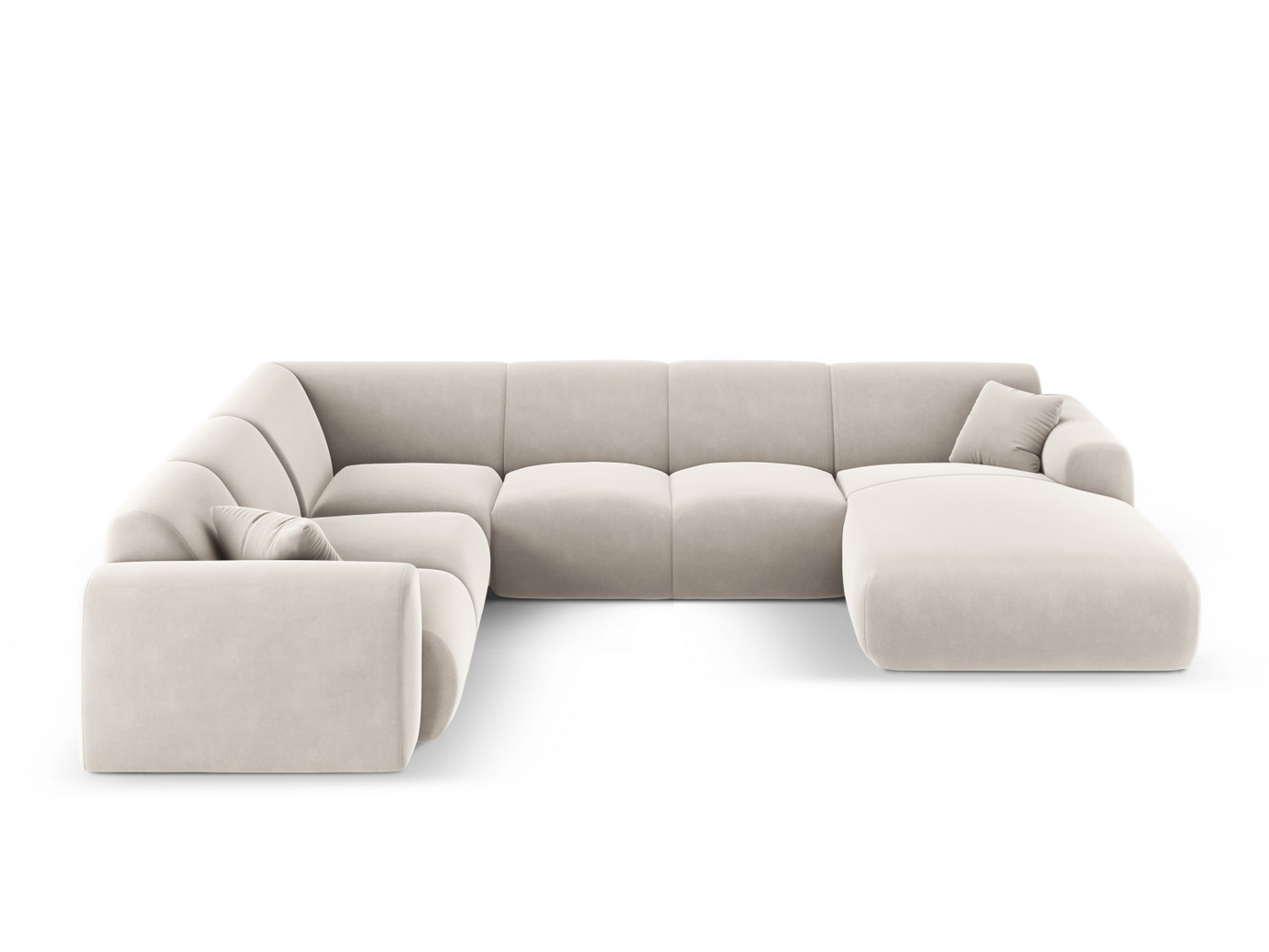 Cosmopolitan Design venstrevendt velourpanoramahjørnesofa, 