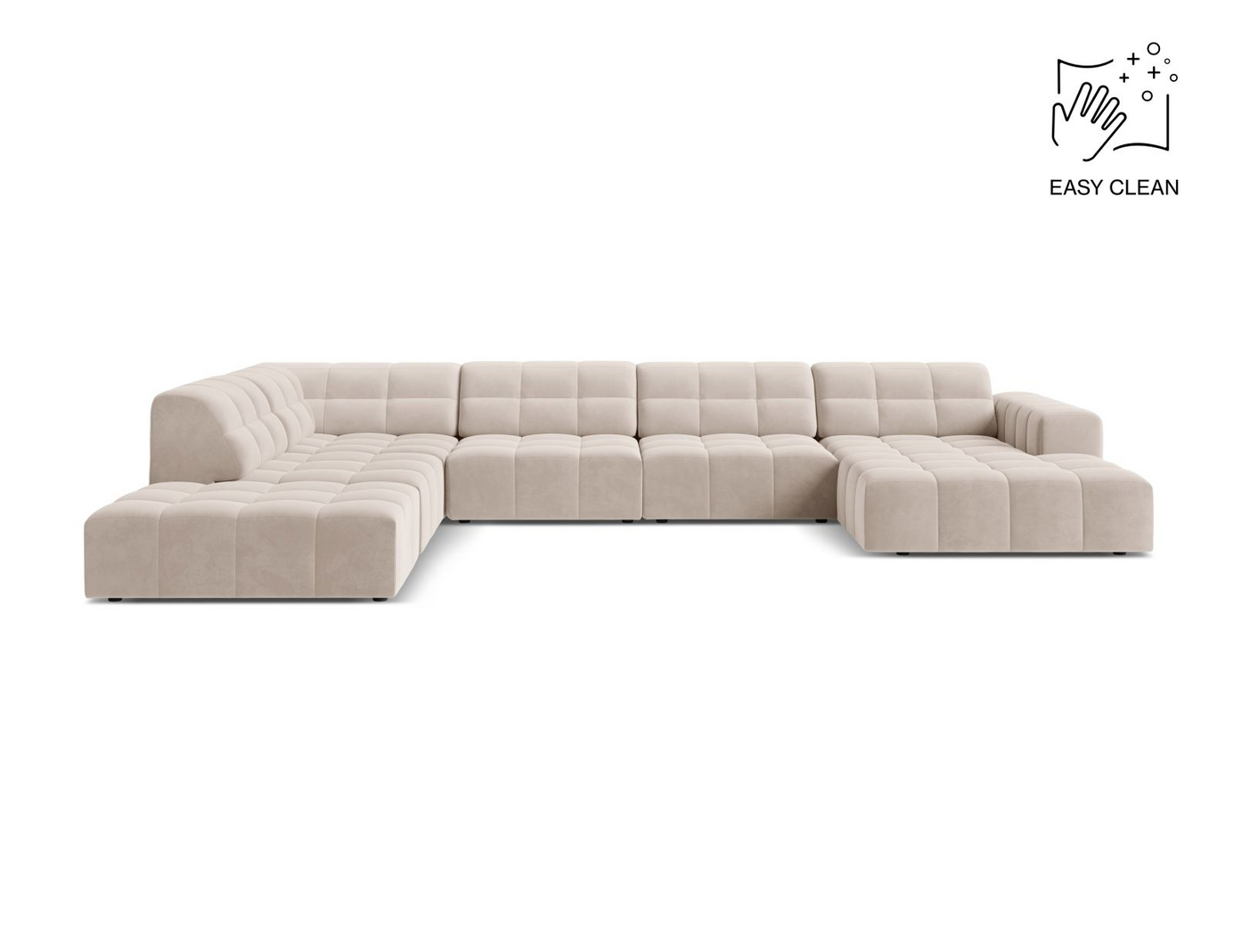 Cosmopolitan Design venstrevendt velourpanoramahjørnesofa, 
