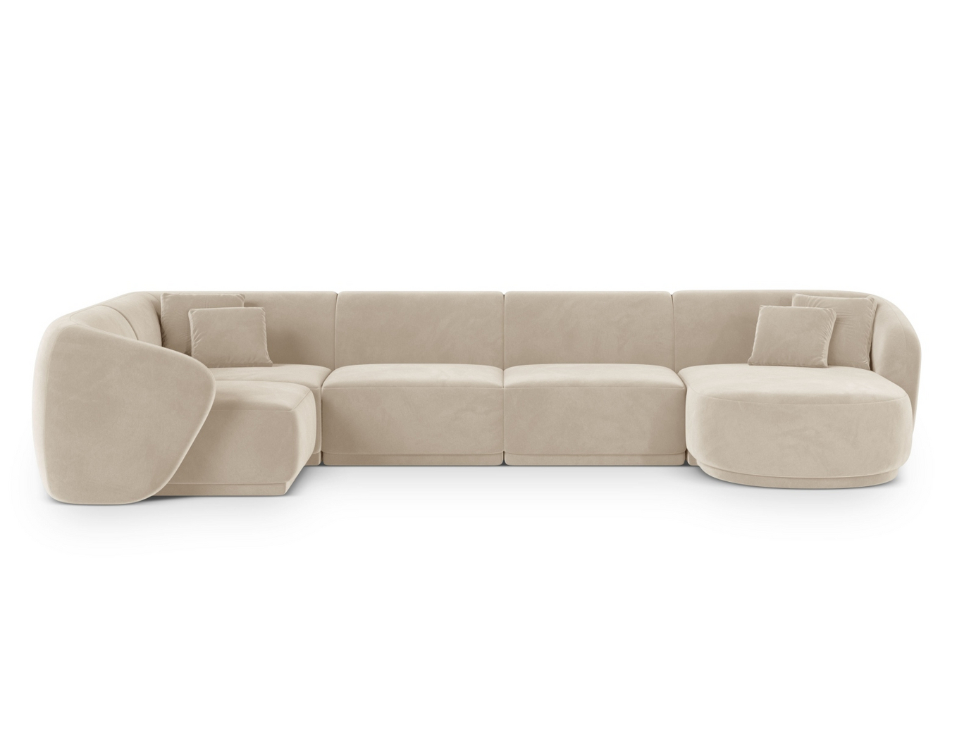 Cosmopolitan Design venstrevendt velourpanoramahjørnesofa, 