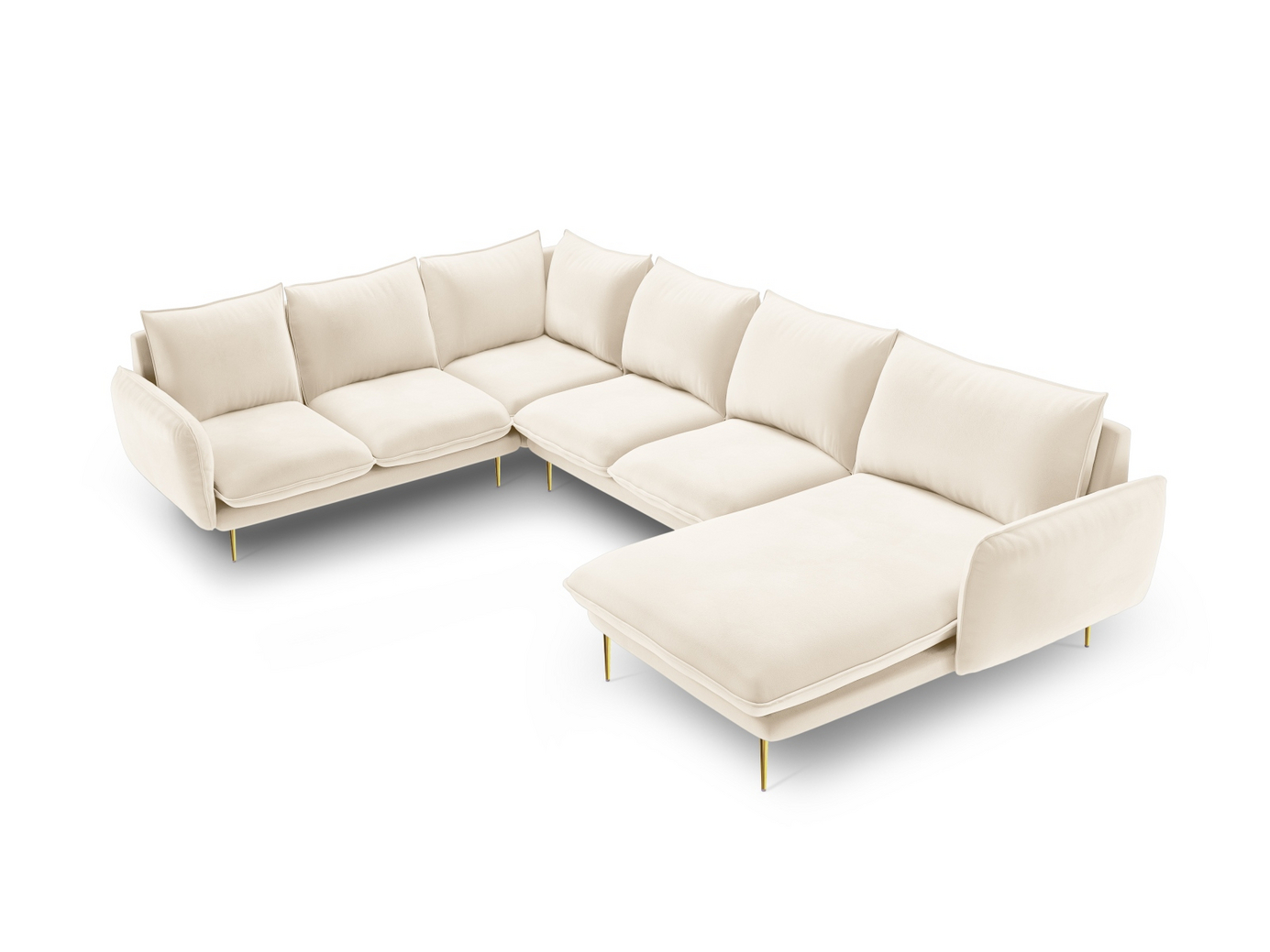 Cosmopolitan Design venstrevendt velourpanoramahjørnesofa, 