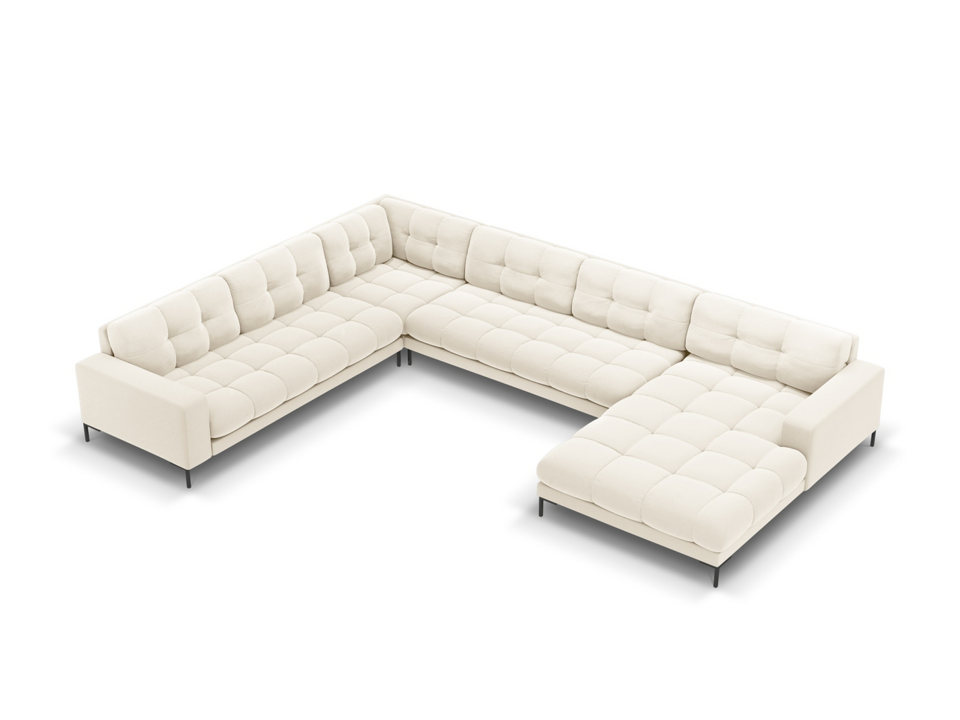 Cosmopolitan Design venstrevendt velourpanoramahjørnesofa, 