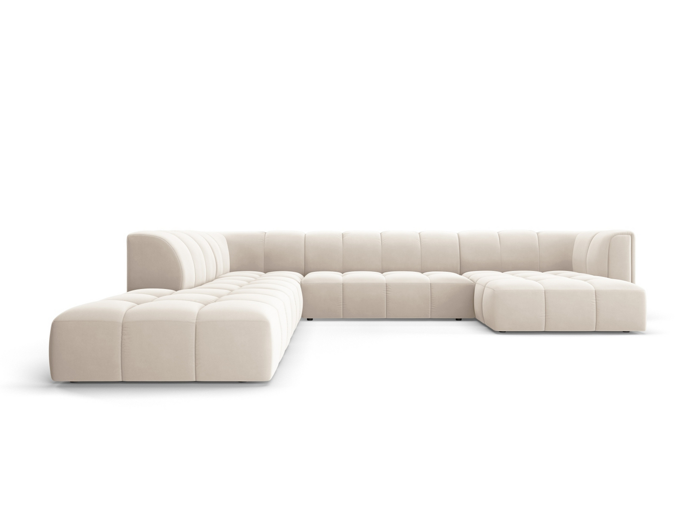 Cosmopolitan Design venstrevendt velourpanoramamodulhjørnesofa, 