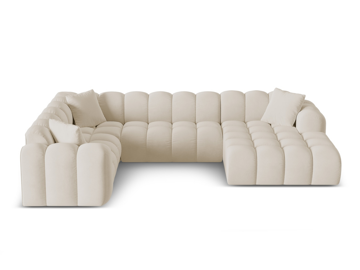 Cosmopolitan Design venstrevendt velourpanoramahjørnesofa, 