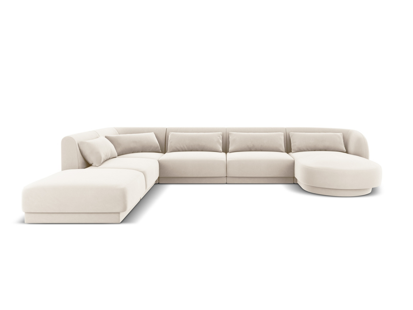 Cosmopolitan Design venstrevendt velourpanoramahjørnesofa, 