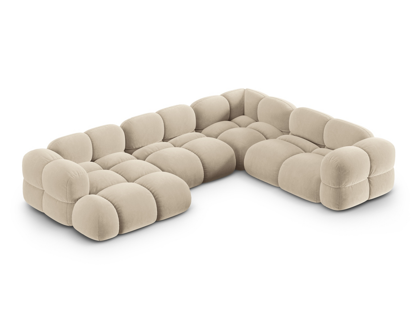 Cosmopolitan Design højrevendt velourpanoramahjørnesofa, 