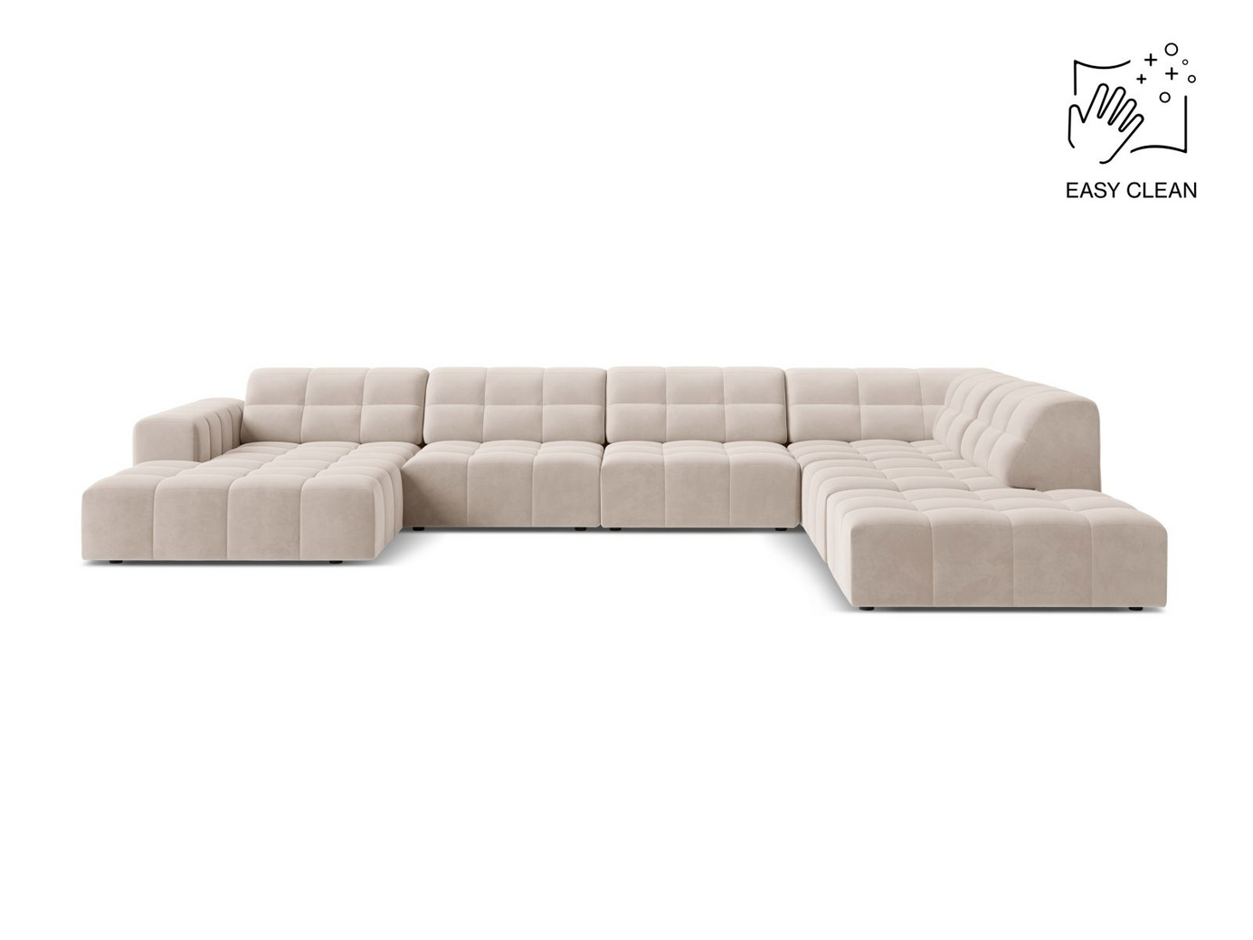 Cosmopolitan Design højrevendt velourpanoramahjørnesofa, 