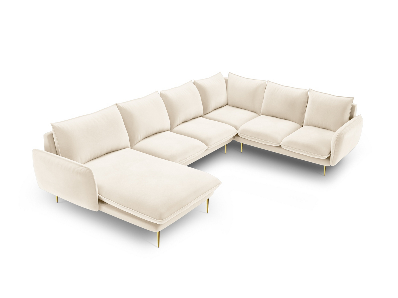 Cosmopolitan Design højrevendt velourpanoramahjørnesofa, 