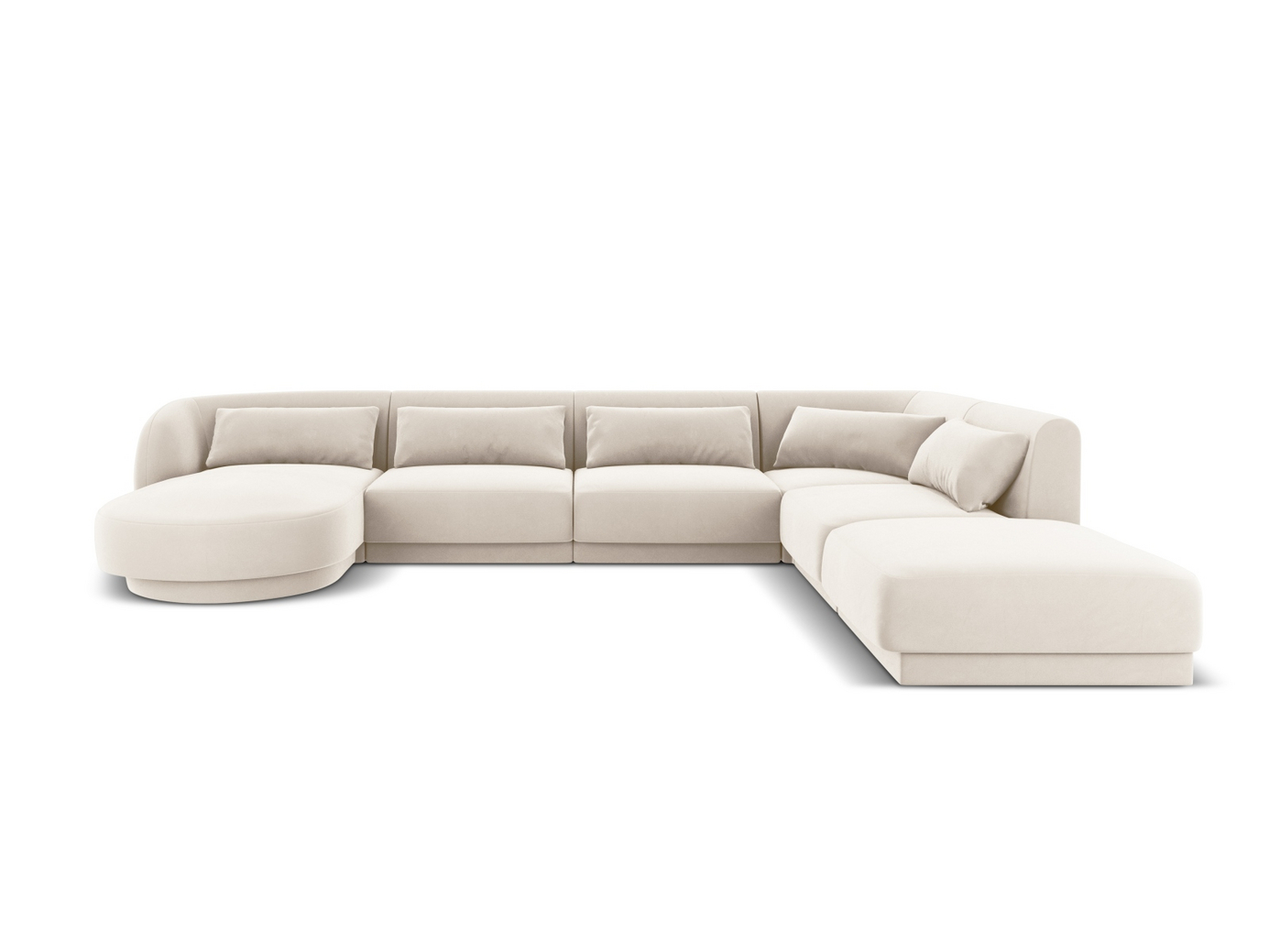 Cosmopolitan Design højrevendt velourpanoramahjørnesofa, 