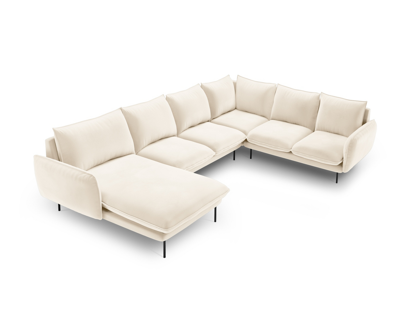 Cosmopolitan Design højrevendt velourpanoramahjørnesofa, 