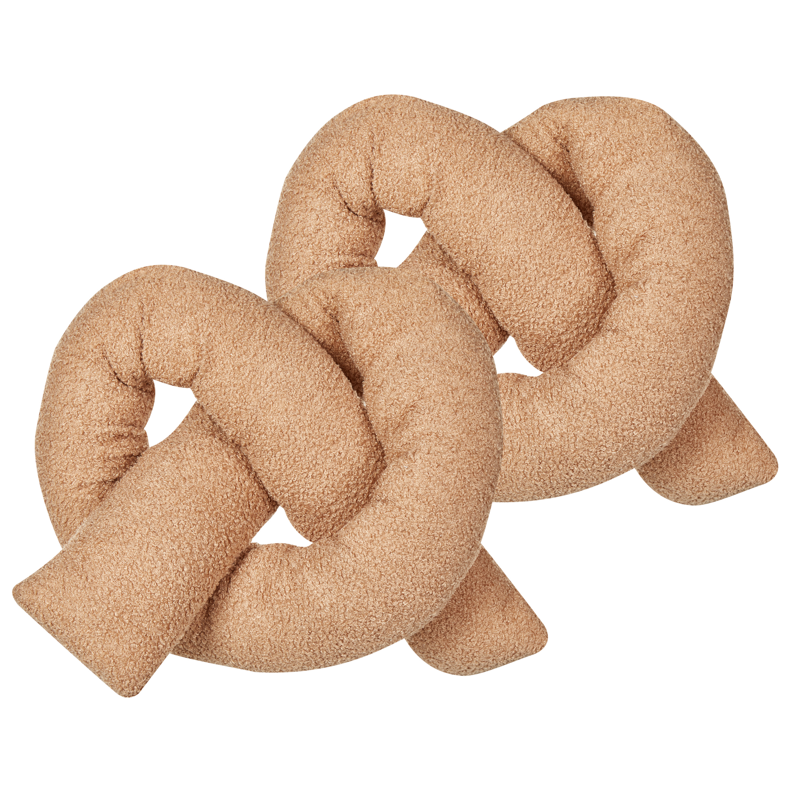 Sæt af 2 pyntepuder GLADIOLUS 172 x 14 cm Boucle Lysebrun Ensfarvet
