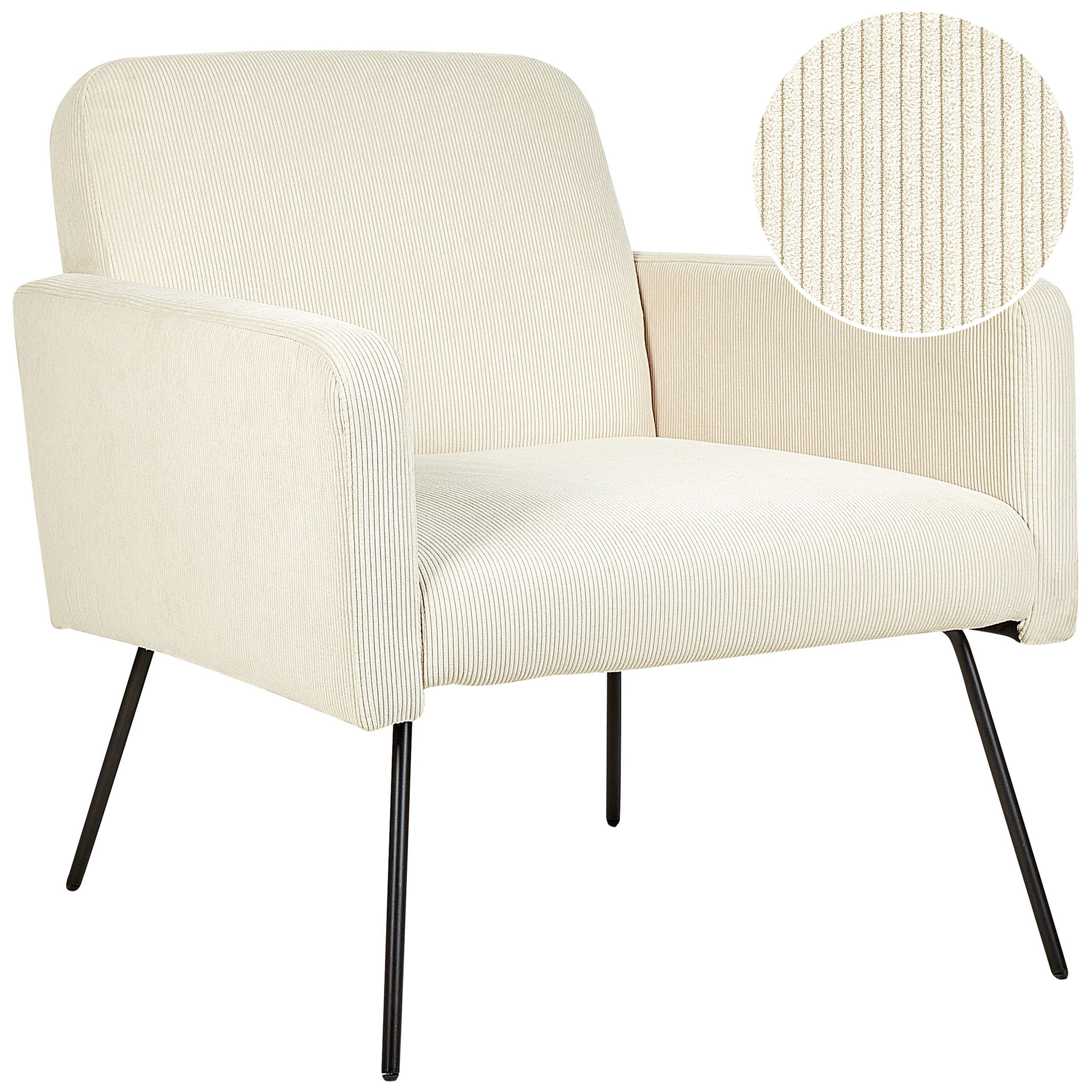 Lænestol NARKEN Fløjl Lys Beige