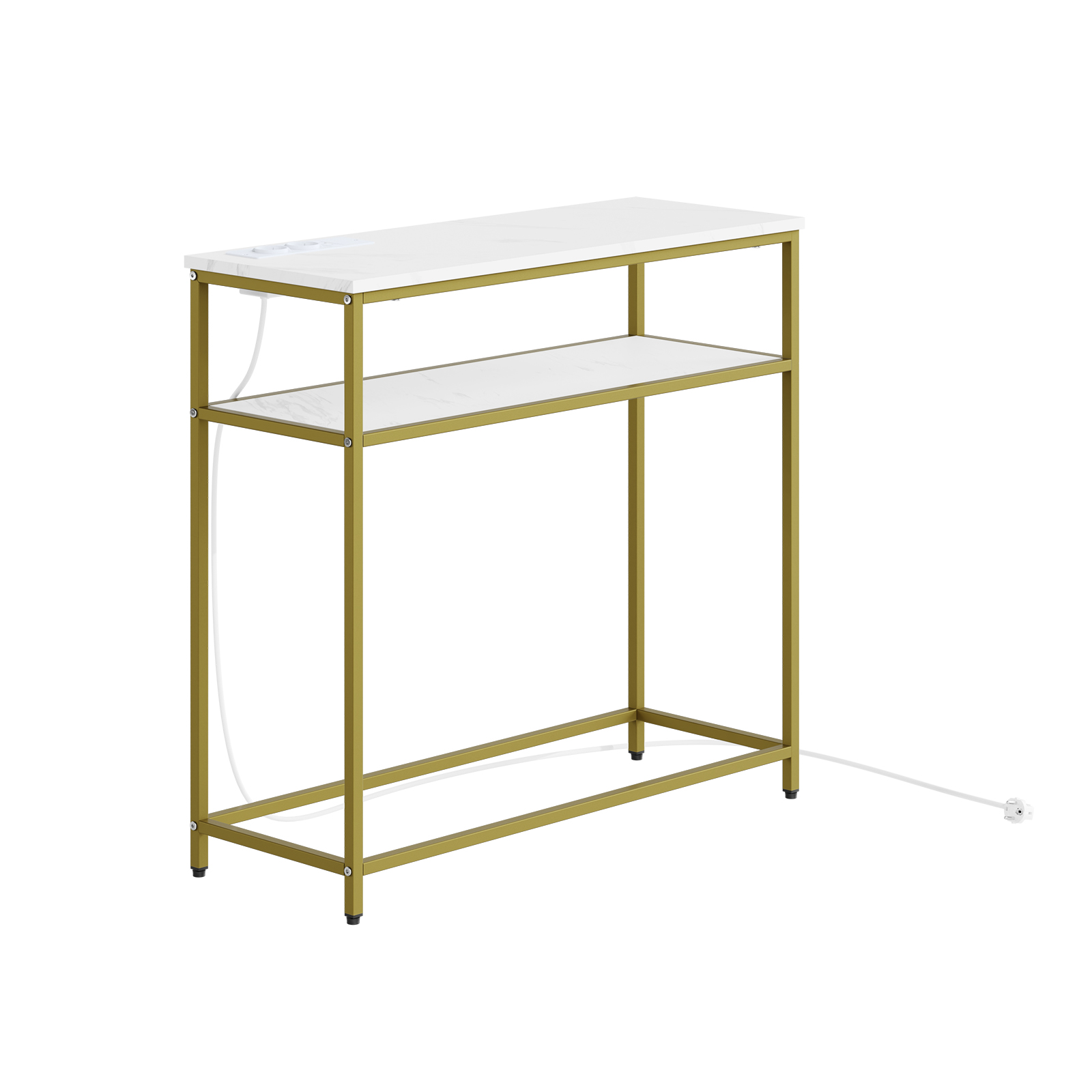 Konsolbord med indbygget stik og opladning, guld, 80.0x30.0x75.0 cm, FSB106-E-G