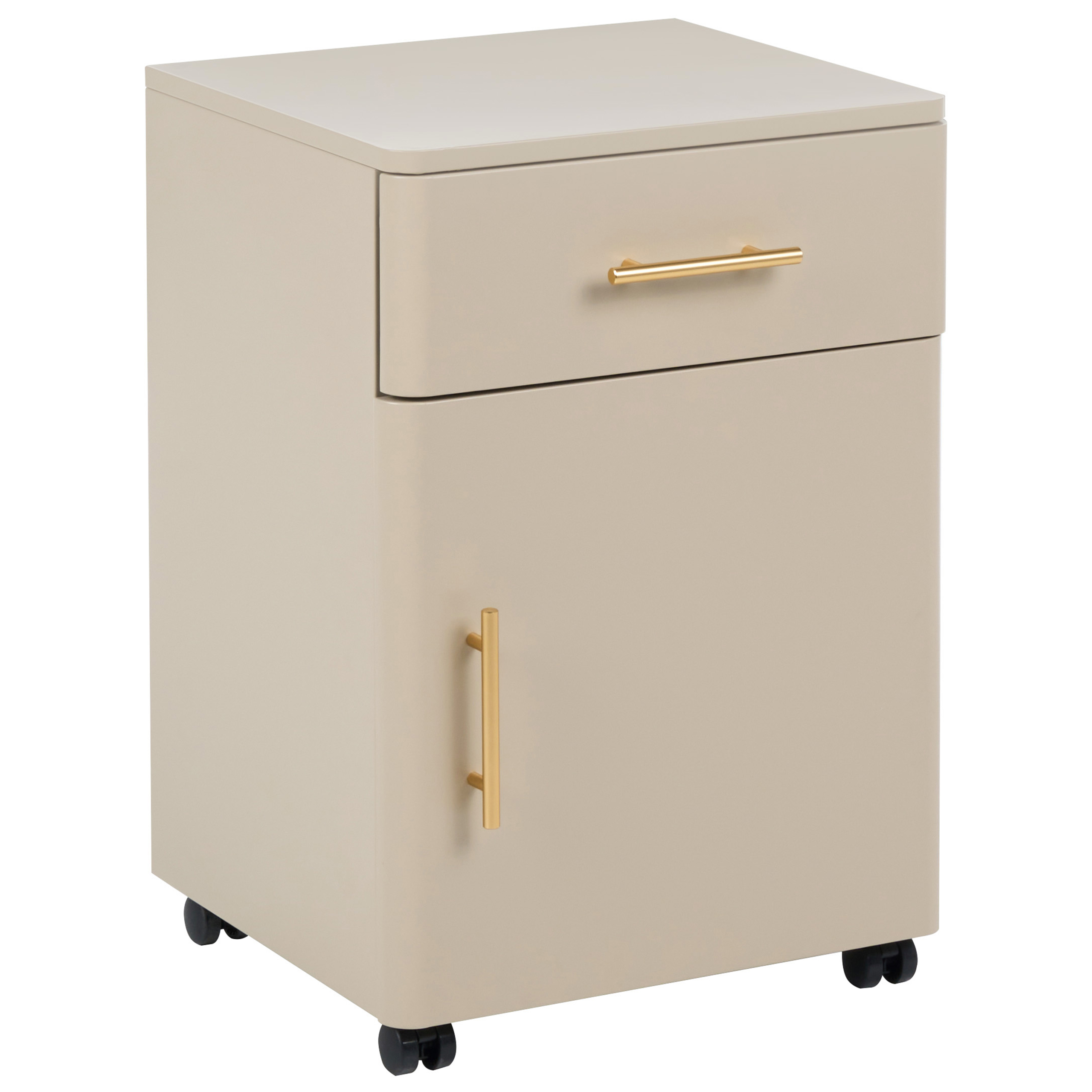 Natbord med 1 skuffe OMBURA Metal Beige