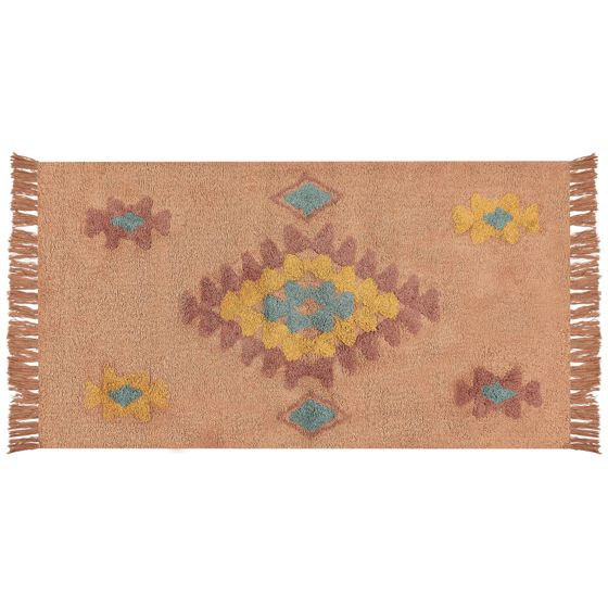 Gulvtæppe IGDIR Orange 80 x 150 cm Bomuld