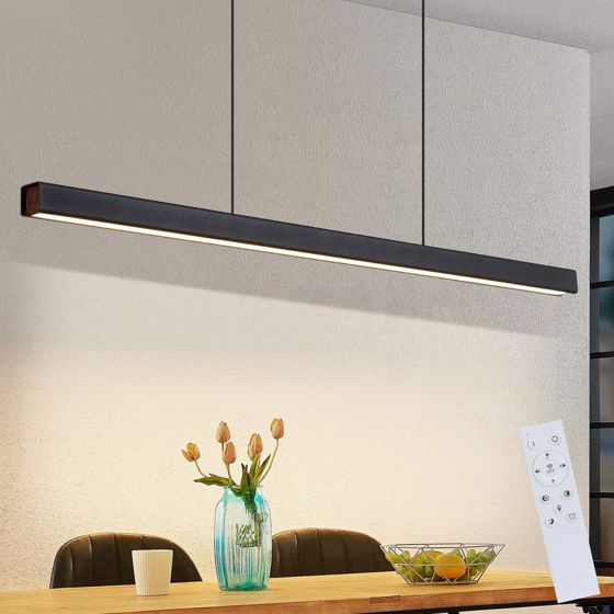 NETTLIFE LED-pendellampe til spisestue, sort, lineær, dæmpbar, med fjernbetjening, 108 cm, 37 W, moderne CCT