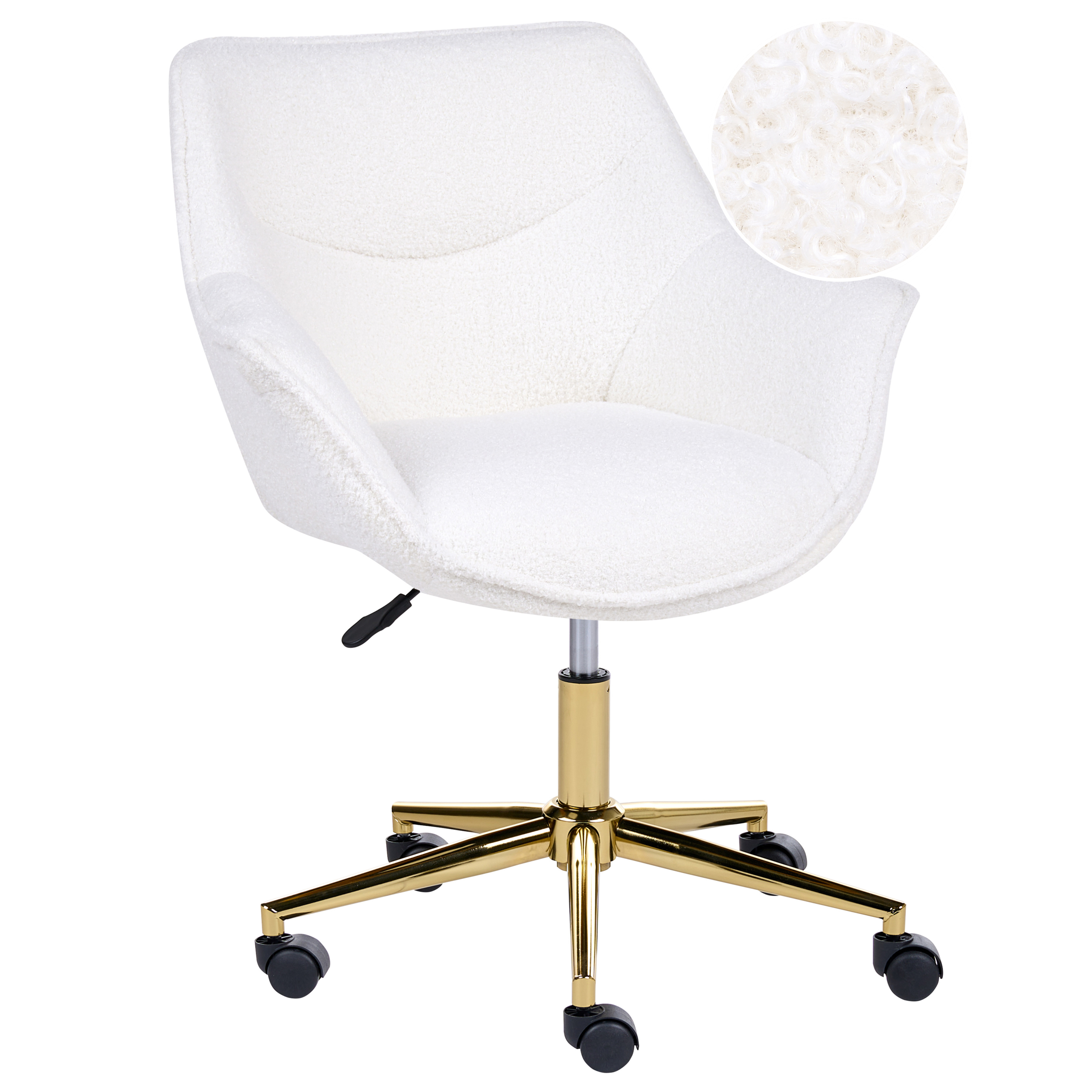 Skrivebordsstol ARDELLE Boucle Hvid