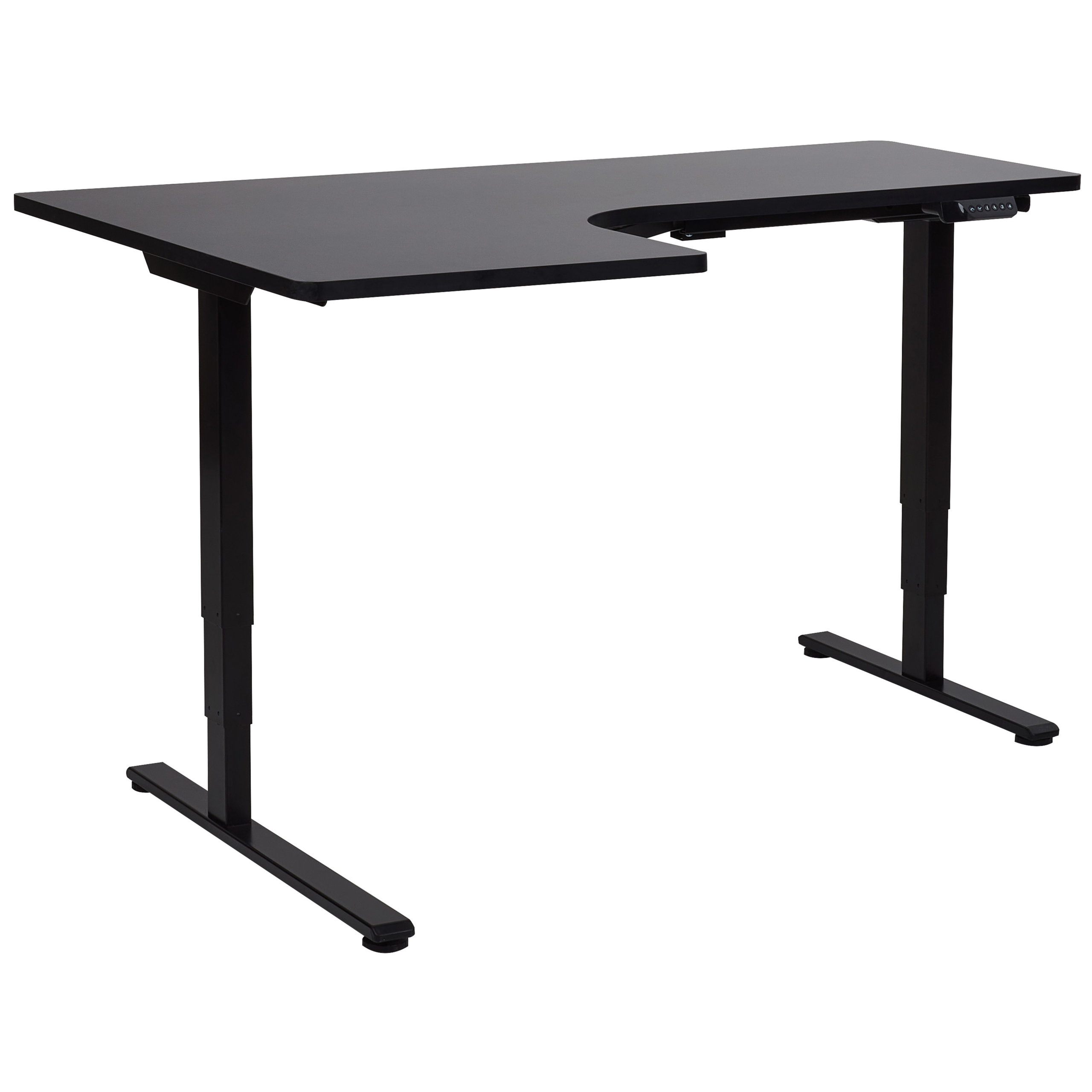 Elektrisk justerbart hjørneskrivebord DESTINES 160 cm 109 cm Sort Venstrevendt