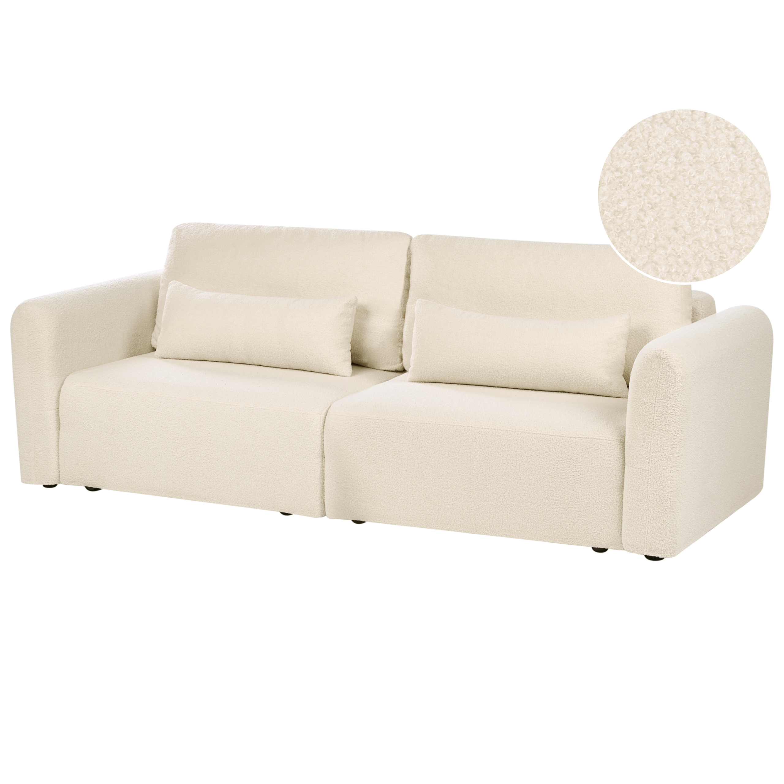 Sovesofa 3 personers VAXHOLM med opbevaring Boucle Cremehvid