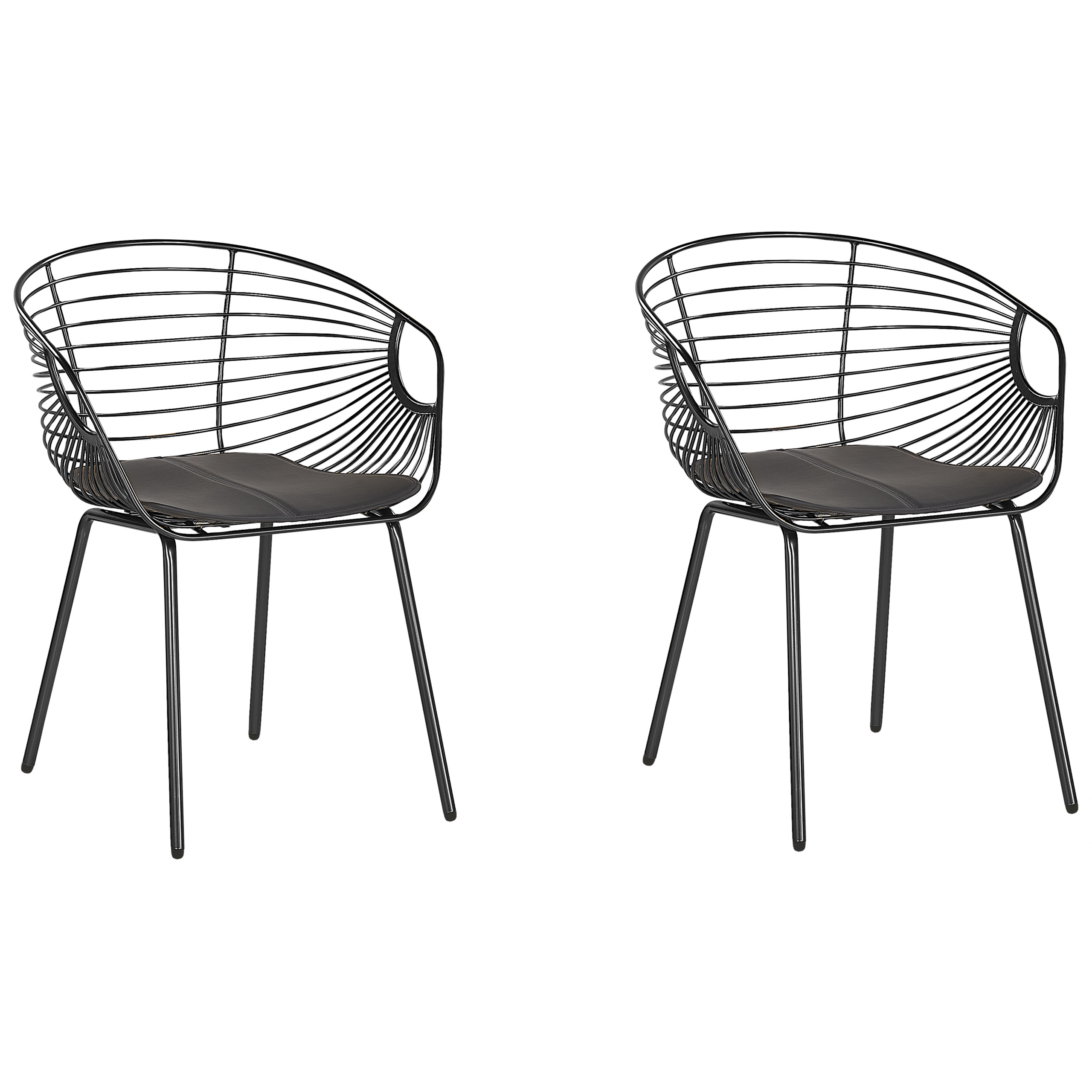 Sæt med 2 spisebordsstole HOBACK Metal Sort