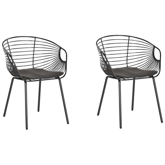 Sæt med 2 spisebordsstole HOBACK Metal Sort