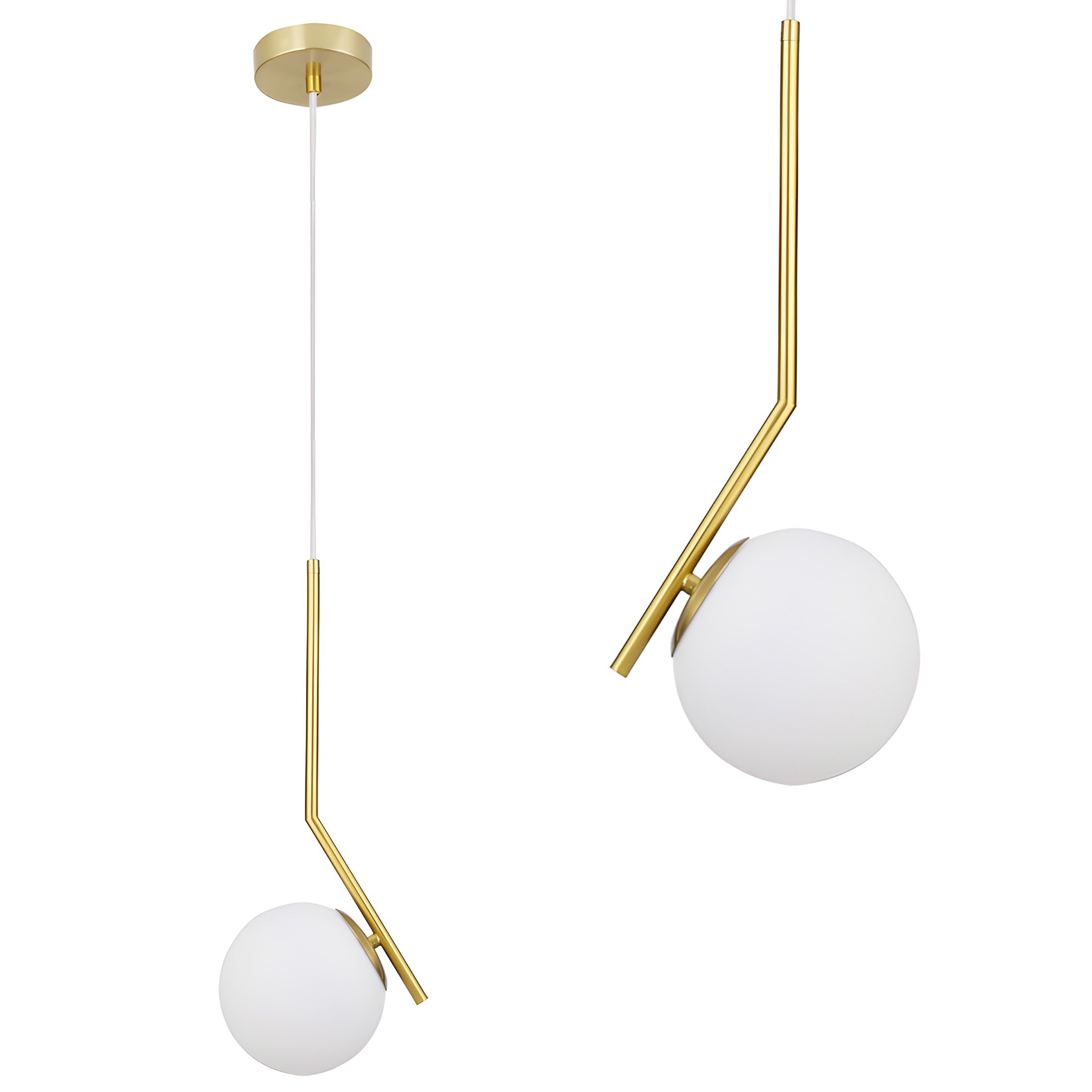 TOOLIGHT hængende loftlampe G106-1W Guld/Hvid 45x15x45cm