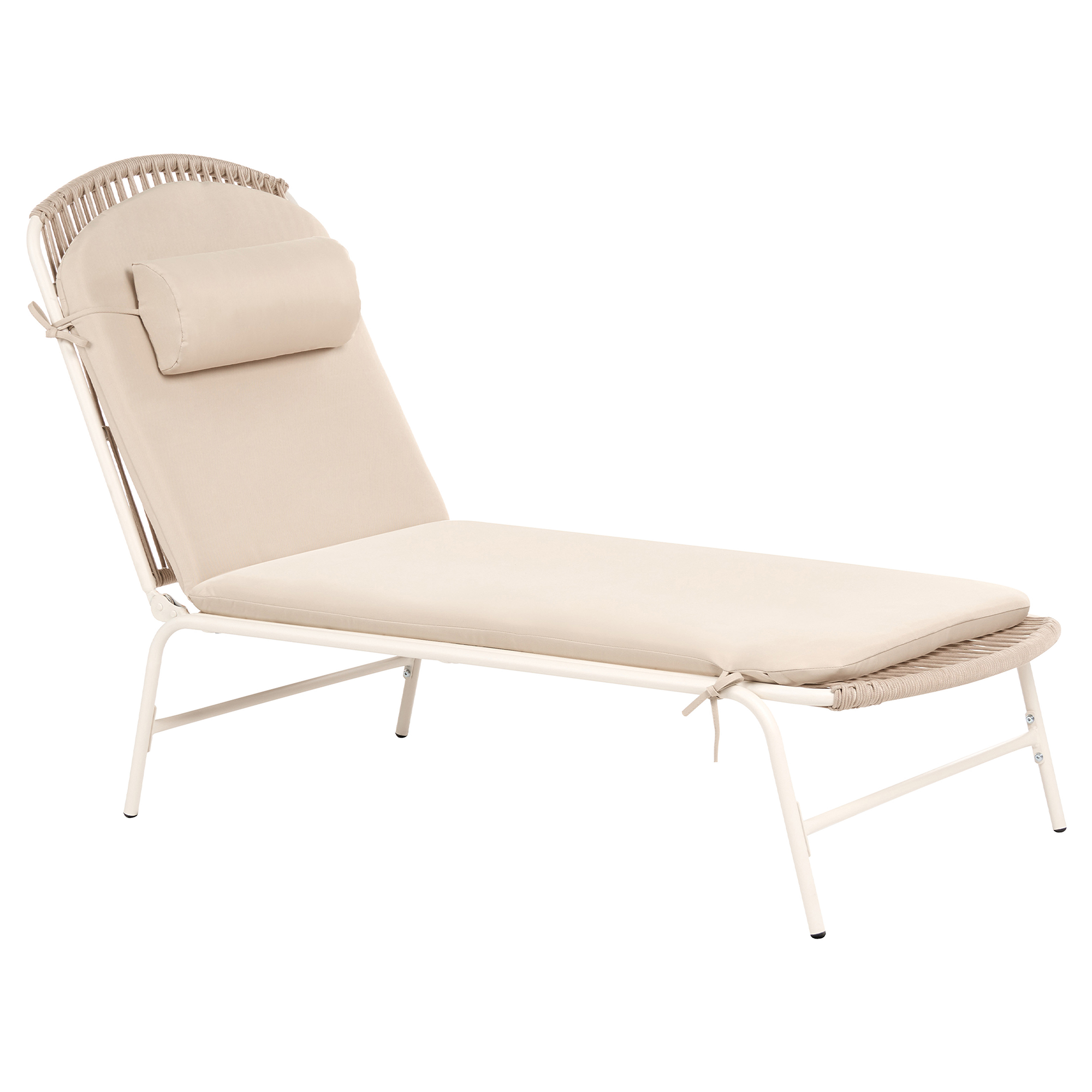 Liggestol med hynde SEZZE Metal Lys Beige